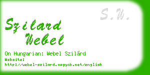 szilard webel business card